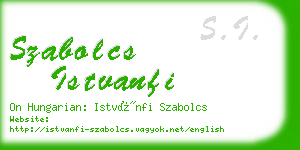 szabolcs istvanfi business card